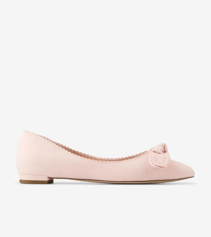 Women Bellport Bow Skimmer Flats Primrose Pink Cole Haan Dress Shoes