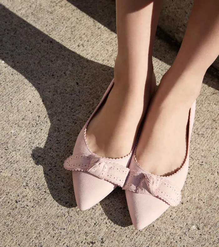 Women Bellport Bow Skimmer Flats Primrose Pink Cole Haan Dress Shoes