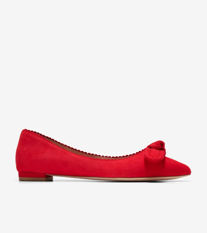 Women Bellport Bow Skimmer Flats True Red Cole Haan Dress Shoes