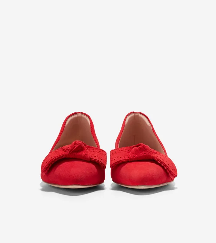 Women Bellport Bow Skimmer Flats True Red Cole Haan Dress Shoes