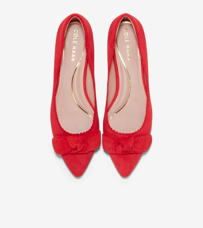 Women Bellport Bow Skimmer Flats True Red Cole Haan Dress Shoes