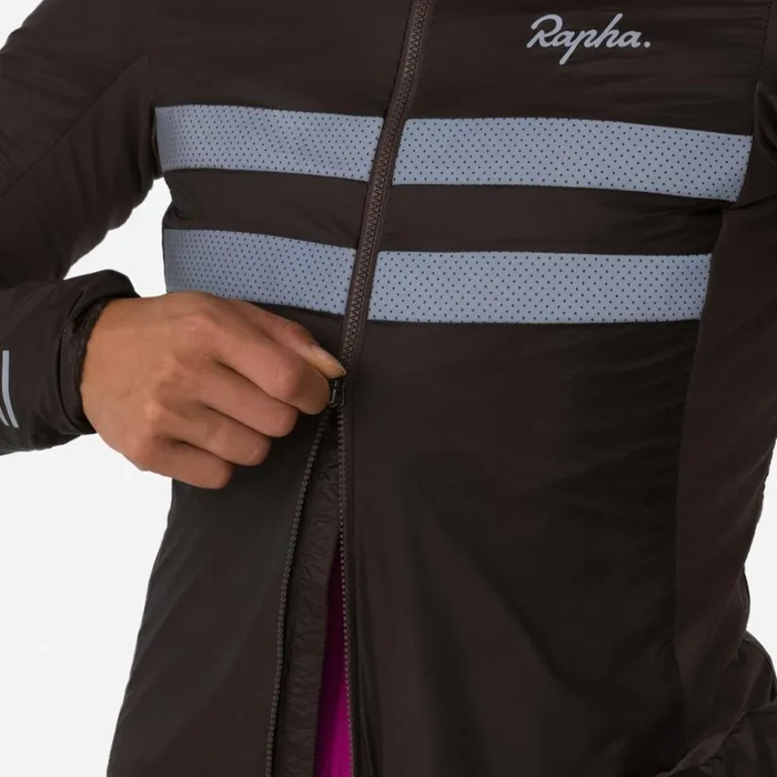 Women Brevet Insulated Jacket Blackblack Reflectivedark Navyhighvis Pinkwhitedeep Coffeesilver Rapha Jackets and Vests