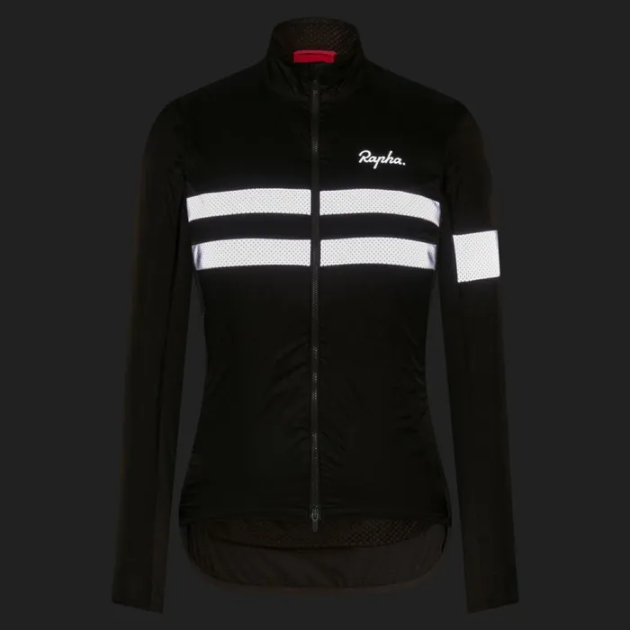 Women Brevet Insulated Jacket Blackblack Reflectivedark Navyhighvis Pinkwhitedeep Coffeesilver Rapha Jackets and Vests