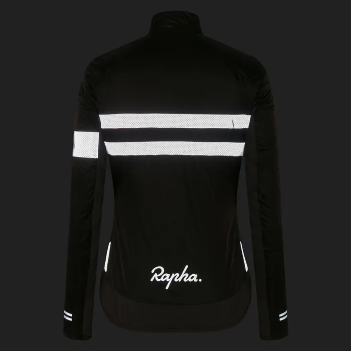 Women Brevet Insulated Jacket Blackblack Reflectivedark Navyhighvis Pinkwhitedeep Coffeesilver Rapha Jackets and Vests