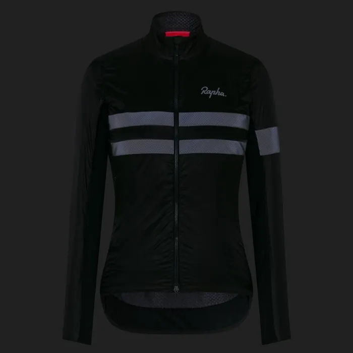 Women Brevet Insulated Jacket Blackblack Reflectivedark Navyhighvis Pinkwhitedeep Coffeesilver Rapha Jackets and Vests