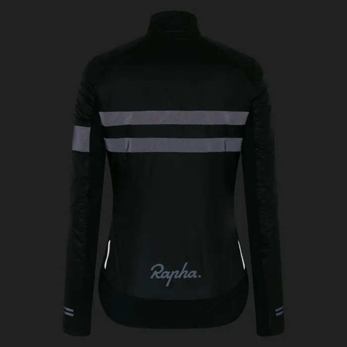 Women Brevet Insulated Jacket Blackblack Reflectivedark Navyhighvis Pinkwhitedeep Coffeesilver Rapha Jackets and Vests