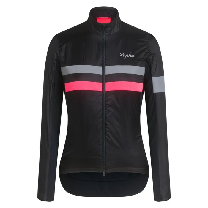Women Brevet Insulated Jacket Blackblack Reflectivedark Navyhighvis Pinkwhitedeep Coffeesilver Rapha Jackets and Vests