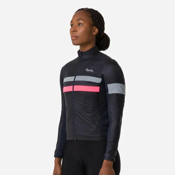 Women Brevet Insulated Jacket Blackblack Reflectivedark Navyhighvis Pinkwhitedeep Coffeesilver Rapha Jackets and Vests