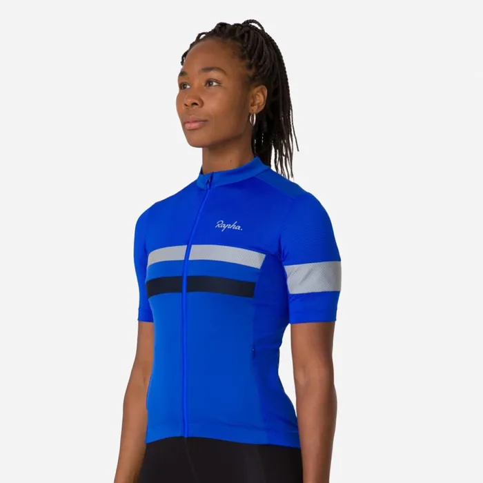 Women Brevet Lightweight Jersey Dark Navyhighvis Pinkwhiteultramarinedeep Indigodusted Lilacwhitegold Fluorescent Coral Rapha Archive