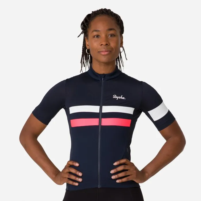 Women Brevet Lightweight Jersey Dark Navyhighvis Pinkwhiteultramarinedeep Indigodusted Lilacwhitegold Fluorescent Coral Rapha Archive