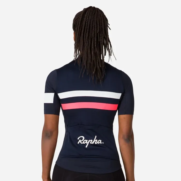 Women Brevet Lightweight Jersey Dark Navyhighvis Pinkwhiteultramarinedeep Indigodusted Lilacwhitegold Fluorescent Coral Rapha Archive