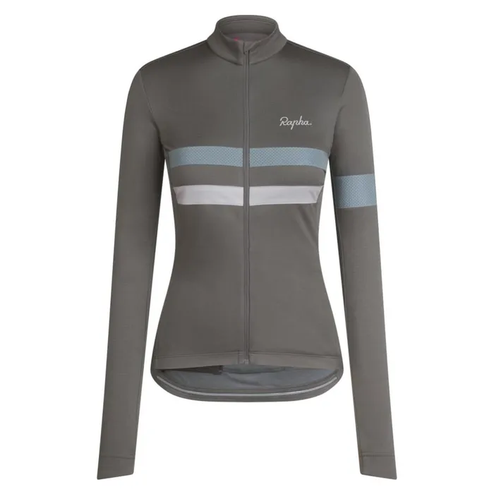 Women Brevet Long Sleeve Jersey Kalamata White Alyssumdark Navyhivis Pinkblackwhitedark Reddark Redmushroom Silverdark Khakiwhite Rapha Jerseys