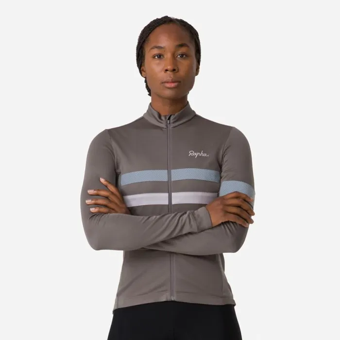 Women Brevet Long Sleeve Jersey Kalamata White Alyssumdark Navyhivis Pinkblackwhitedark Reddark Redmushroom Silverdark Khakiwhite Rapha Jerseys