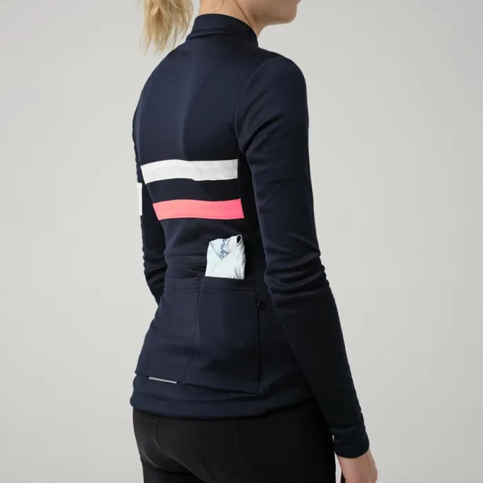 Women Brevet Long Sleeve Jersey Kalamata White Alyssumdark Navyhivis Pinkblackwhitedark Reddark Redmushroom Silverdark Khakiwhite Rapha Jerseys