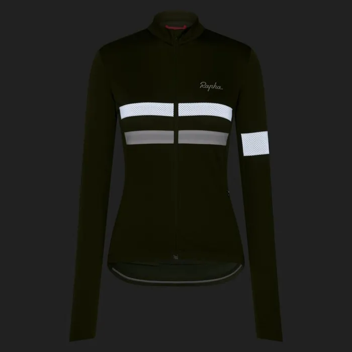 Women Brevet Long Sleeve Jersey Kalamata White Alyssumdark Navyhivis Pinkblackwhitedark Reddark Redmushroom Silverdark Khakiwhite Rapha Jerseys