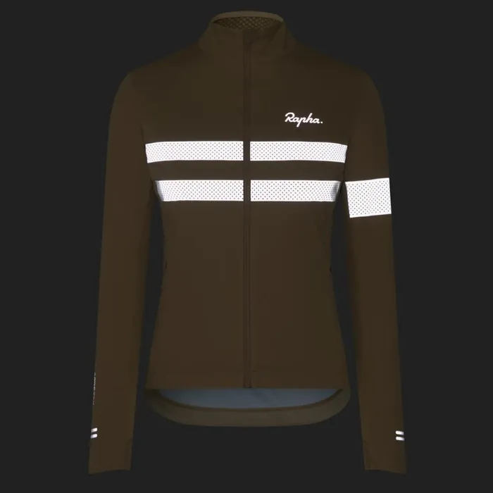Women Brevet Long Sleeve Windstopper Jersey Blackblack Reflectivenavyhivis Pinktansilver Reflectivereddark Red Rapha Jerseys