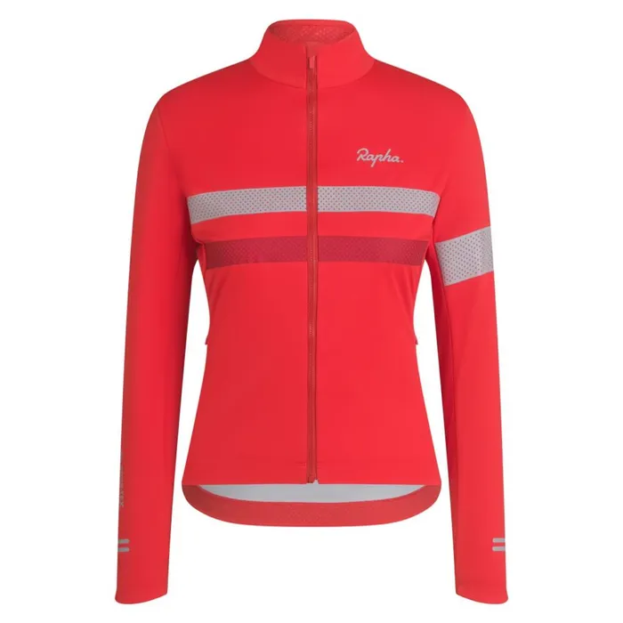 Women Brevet Long Sleeve Windstopper Jersey Blackblack Reflectivenavyhivis Pinktansilver Reflectivereddark Red Rapha Jerseys