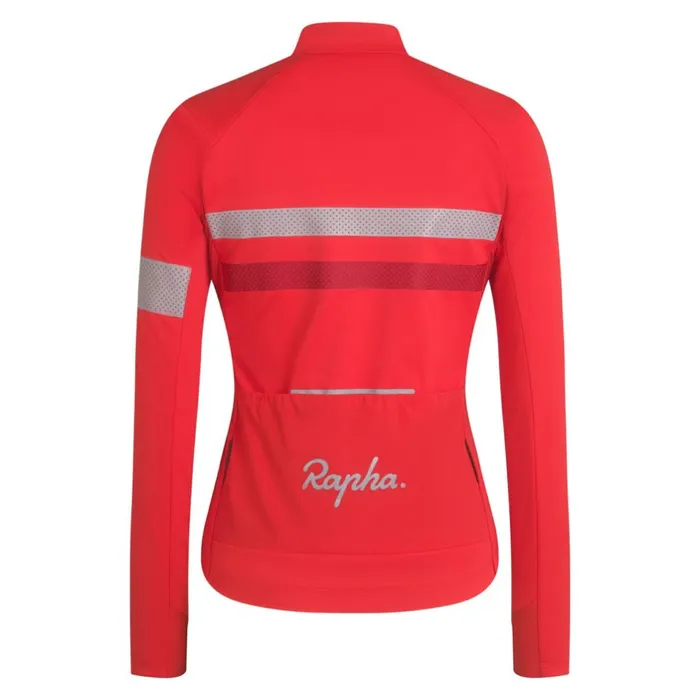 Women Brevet Long Sleeve Windstopper Jersey Blackblack Reflectivenavyhivis Pinktansilver Reflectivereddark Red Rapha Jerseys