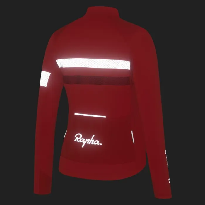 Women Brevet Long Sleeve Windstopper Jersey Blackblack Reflectivenavyhivis Pinktansilver Reflectivereddark Red Rapha Jerseys