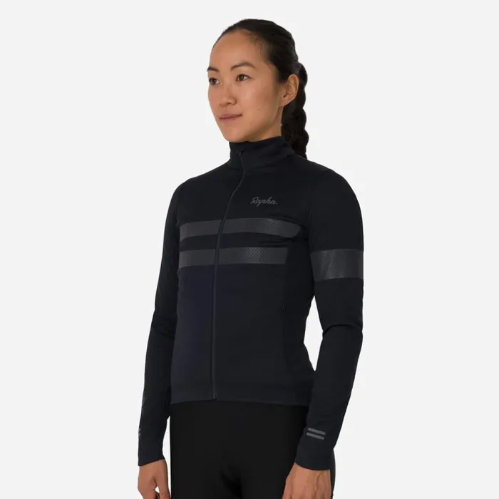 Women Brevet Long Sleeve Windstopper Jersey Blackblack Reflectivenavyhivis Pinktansilver Reflectivereddark Red Rapha Jerseys