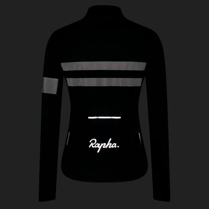 Women Brevet Long Sleeve Windstopper Jersey Blackblack Reflectivenavyhivis Pinktansilver Reflectivereddark Red Rapha Jerseys