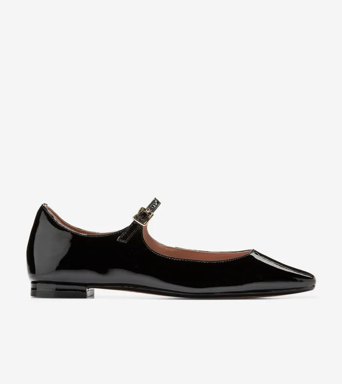 Women Bridge MaryJane Ballet Flats Black Patent Cole Haan Flats and SlipOns