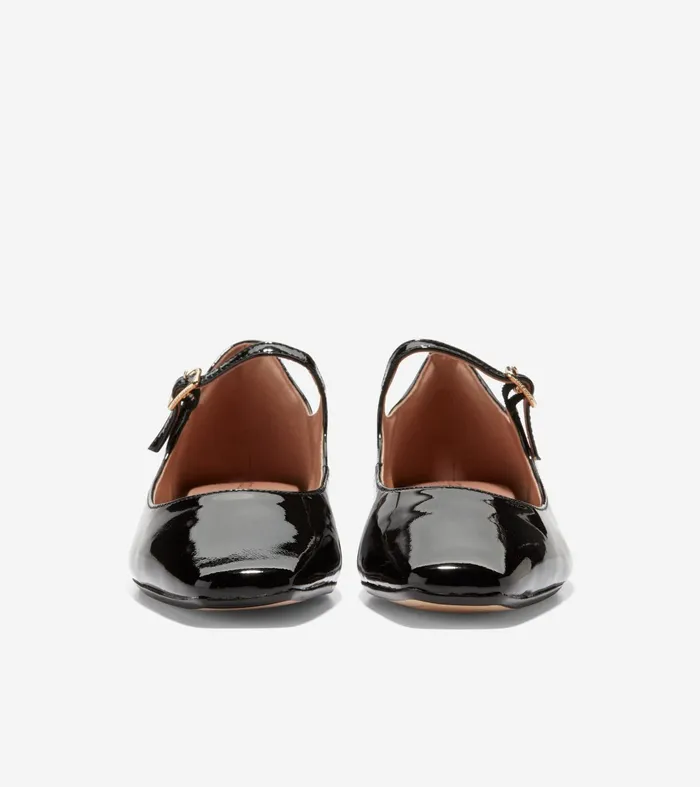 Women Bridge MaryJane Ballet Flats Black Patent Cole Haan Flats and SlipOns