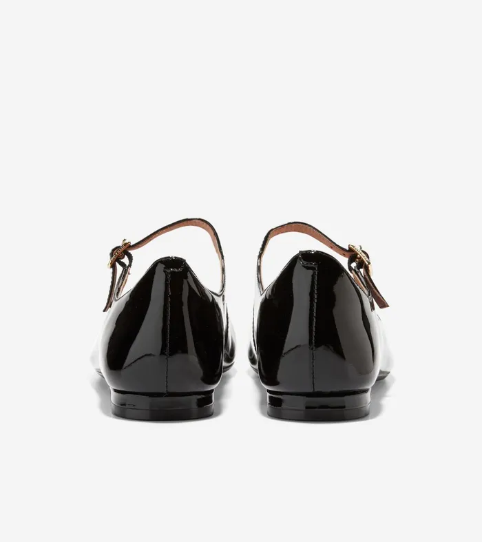 Women Bridge MaryJane Ballet Flats Black Patent Cole Haan Flats and SlipOns
