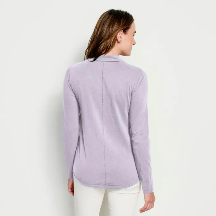 Women Canyon ButtonFront Tee Purple Fog Orvis Shirts
