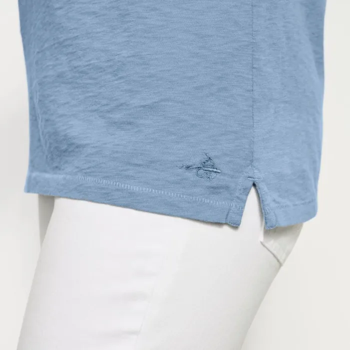 Women Canyon GarmentDyed VNeck ShortSleeved Tee Dusty Blue Orvis Shirts