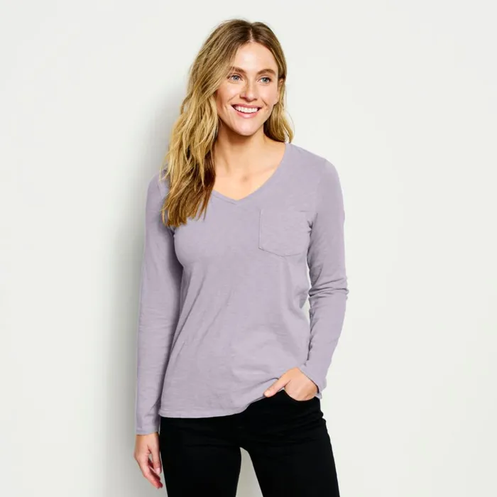 Women Canyon VNeck LongSleeved Tee Purple Fog Orvis Shirts