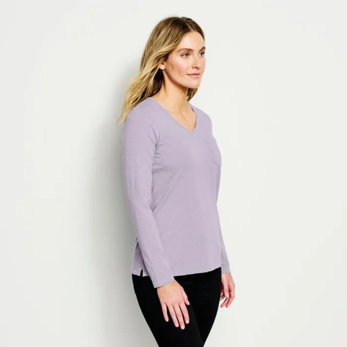 Women Canyon VNeck LongSleeved Tee Purple Fog Orvis Shirts