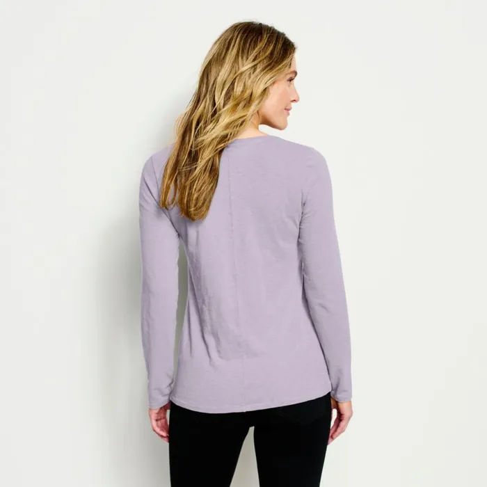 Women Canyon VNeck LongSleeved Tee Purple Fog Orvis Shirts
