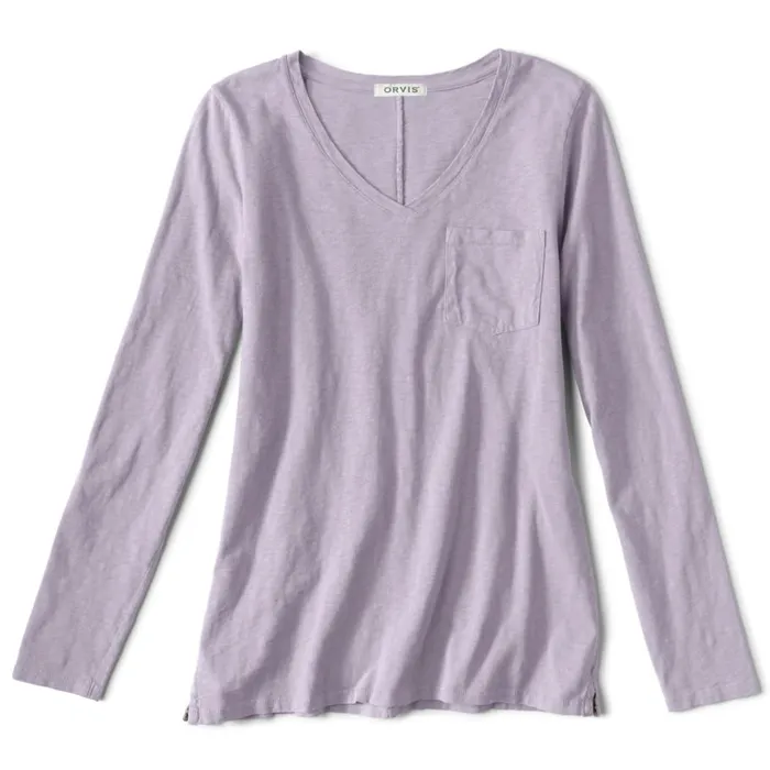 Women Canyon VNeck LongSleeved Tee Purple Fog Orvis Shirts