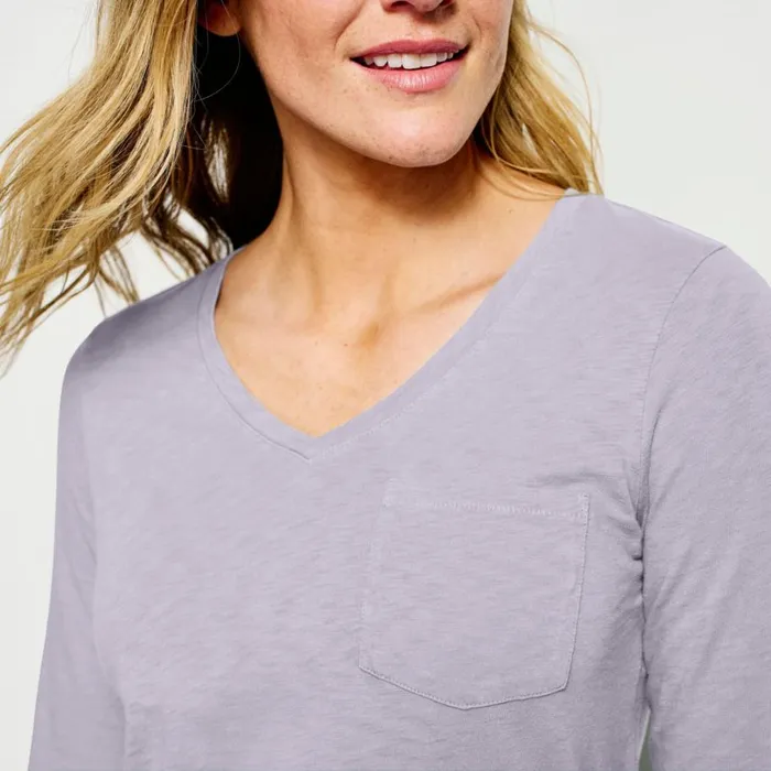 Women Canyon VNeck LongSleeved Tee Purple Fog Orvis Shirts