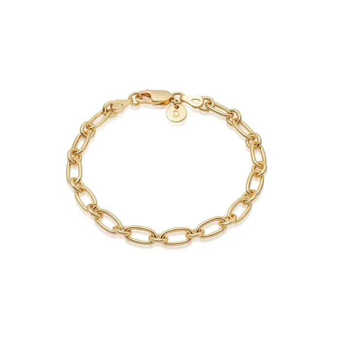 Women Chain Bracelets Daisy London Jewellery Stacked Linked Chain Bracelet 18Ct Gold Plate Women Chain Bracelets Daisy London Jewellery Stacked Linked Chain Bracelet 18Ct Gold Plate