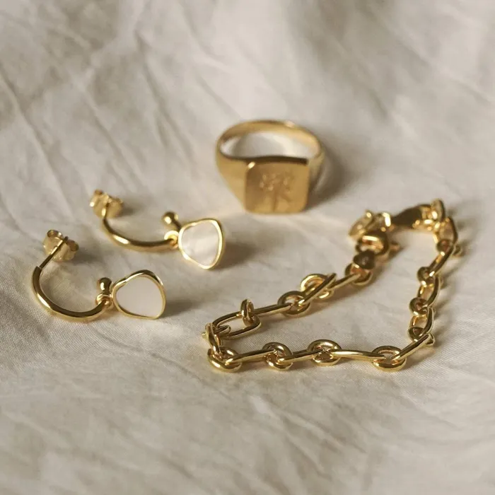 Women Chain Bracelets Daisy London Jewellery Stacked Linked Chain Bracelet 18Ct Gold Plate