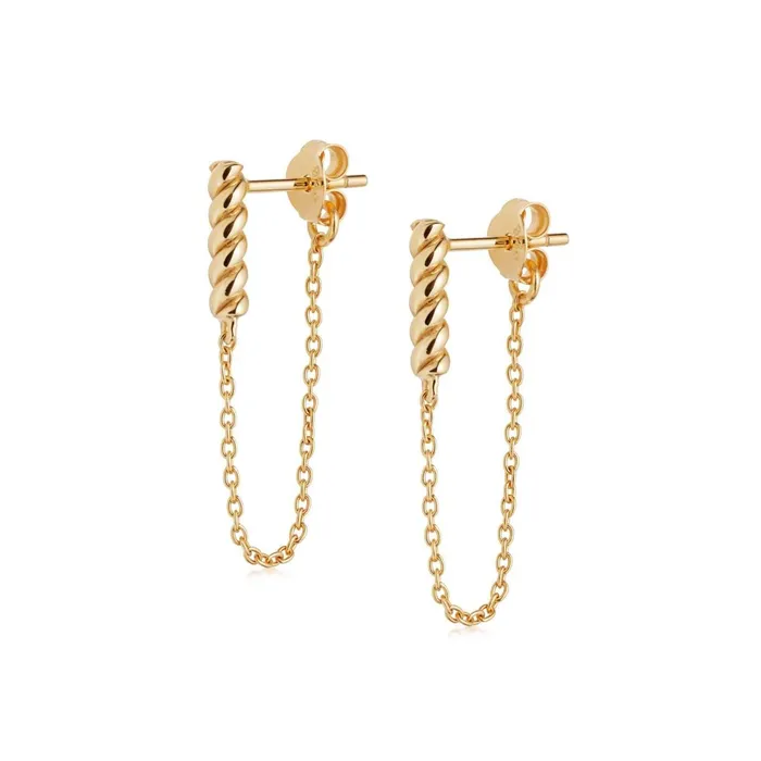 Women Chain Earrings Daisy London Jewellery Stacked Rope And Chain Drop Earrings 18Ct Gold Plate Women Chain Earrings Daisy London Jewellery Stacked Rope And Chain Drop Earrings 18Ct Gold Plate