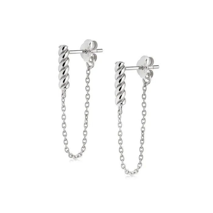 Women Chain Earrings Daisy London Jewellery Stacked Rope And Chain Drop Earrings Sterling Silver Women Chain Earrings Daisy London Jewellery Stacked Rope And Chain Drop Earrings Sterling Silver