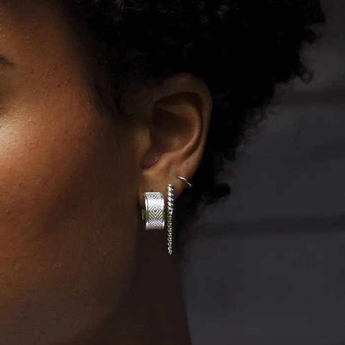 Women Chain Earrings Daisy London Jewellery Stacked Rope And Chain Drop Earrings Sterling Silver