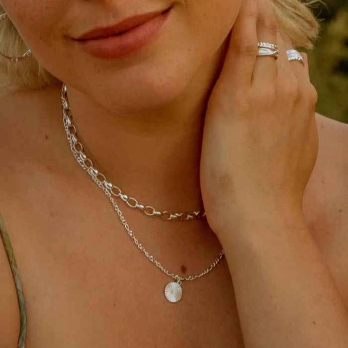 Women Chain Necklaces Daisy London Jewellery Este Lalonde Chunky Chain Necklace Sterling Silver