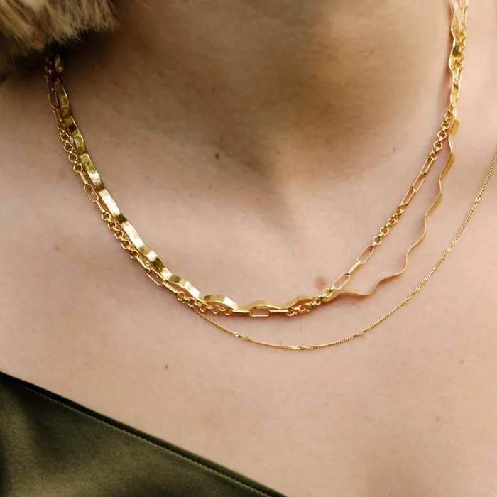 Women Chain Necklaces Daisy London Jewellery Este Lalonde Forever Chain Necklace 18ct Gold Plate
