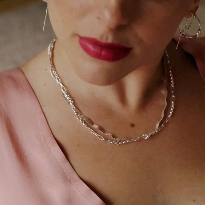 Women Chain Necklaces Daisy London Jewellery Este Lalonde Interlock Chain Necklace Sterling Silver