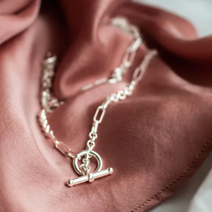 Women Chain Necklaces Daisy London Jewellery Este Lalonde Interlock Chain Necklace Sterling Silver