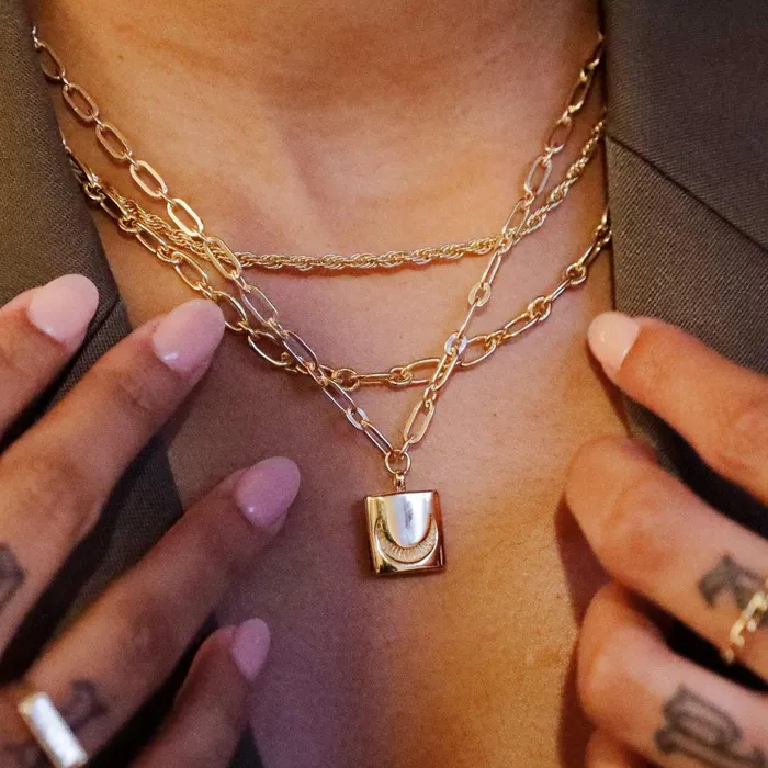 Women Chain Necklaces Daisy London Jewellery Isla Rope Necklace 18ct Gold Plate