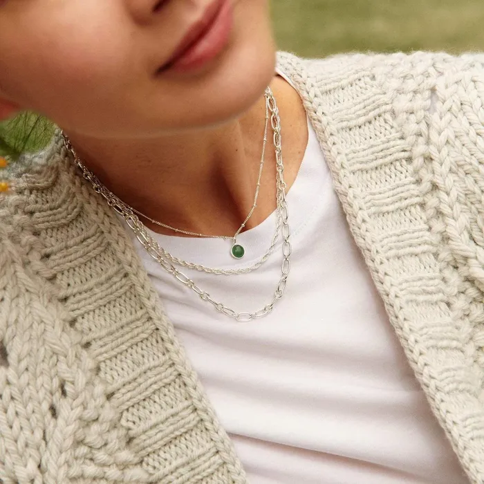 Women Chain Necklaces Daisy London Jewellery Isla Rope Necklace Sterling Silver
