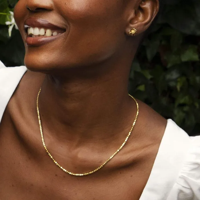 Women Chain Necklaces Daisy London Jewellery Thin Beaded Necklace 18ct Gold Plate