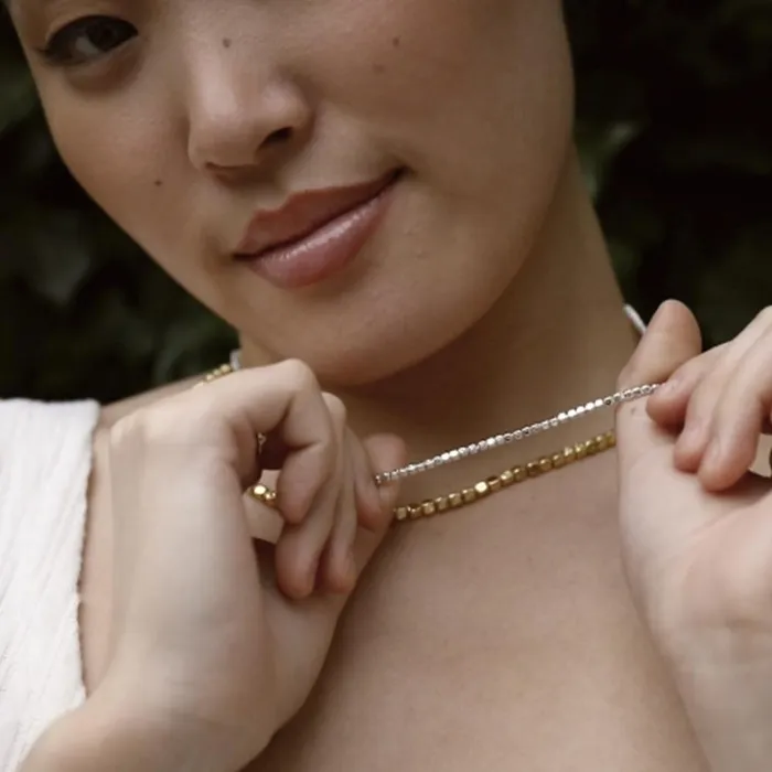 Women Chain Necklaces Daisy London Jewellery Thin Beaded Necklace Sterling Silver