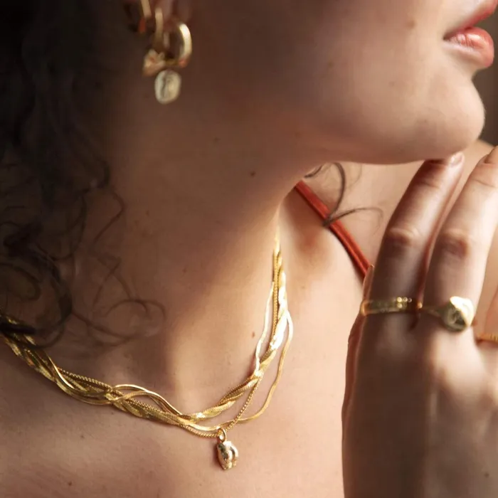 Women Chain Necklaces Daisy London Jewellery Vita Chain Necklace 18ct Gold Plate