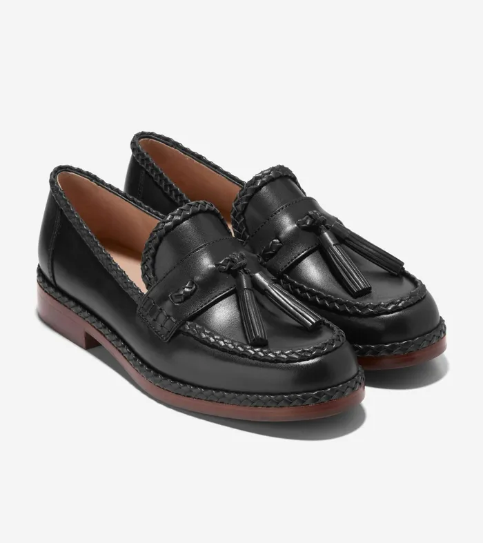 Women Chanon Tassel Loafers Black Cole Haan Loafers and Drivers